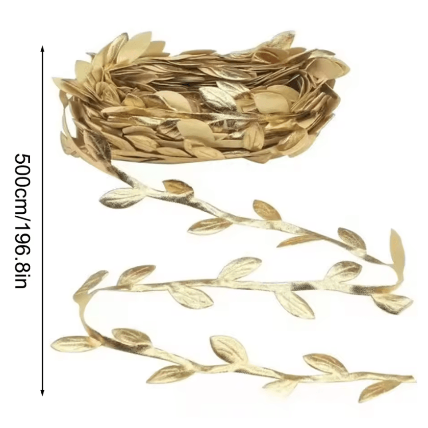 Gold Leaf Vine Garland (5–20M) – Elegant Metallic Artificial Leaves for Wedding & DIY Decor