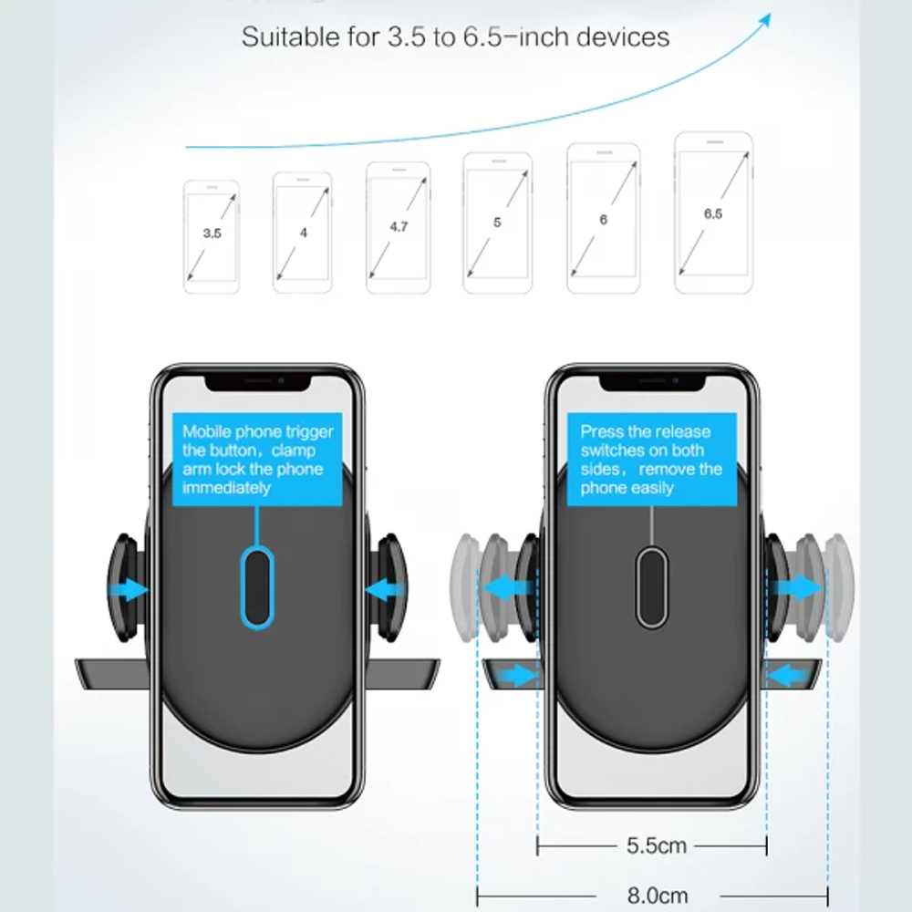 Rotatable and Retractable Car Phone Holder