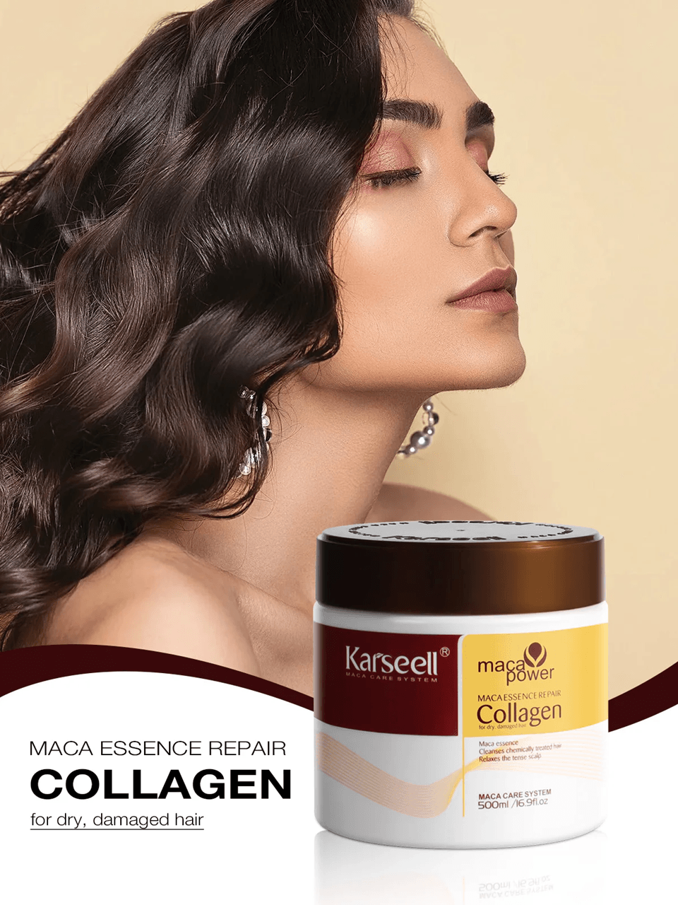 Karseell Collagen Hair Treatment Mask – Deep Repair Conditioner with Argan Oil for Dry and Damaged Hair
