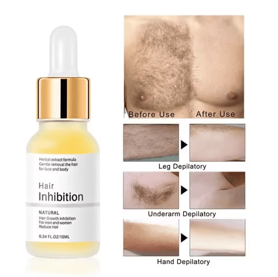 Painless Hair Remover Cream with Hair Growth Inhibition | Permanent Removal Inhibitor for Body, Bikini, Beard & More