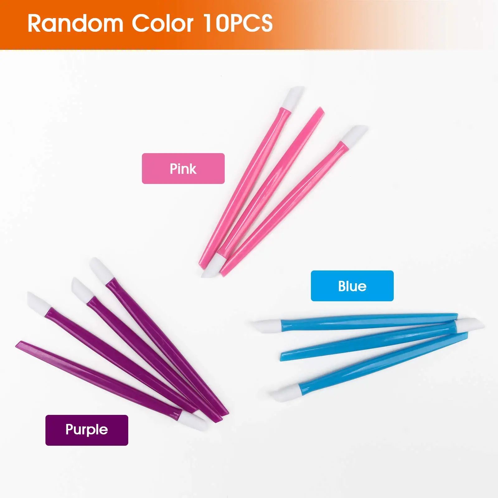 Silicone Cuticle Pushers Manicure Dead Skin Remover Nail Tools 10 Pack