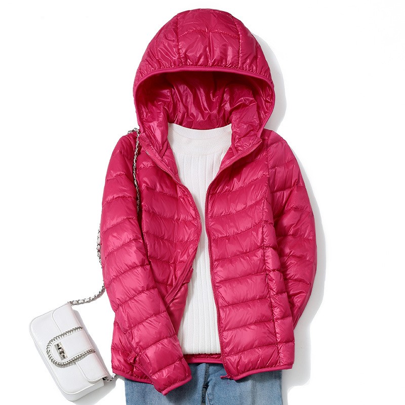 Women Fashion Short Puffer Jackets, Ultralight Thin Packable Coats,Sweet Style Down Outerwear