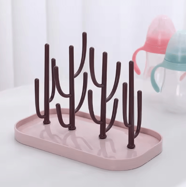 New Bottle Dry Rack Baby Bottle Drain Drying Racks Blue Pink Baby Bottle Cleaning Dryer Drainer Storage Drying Rack