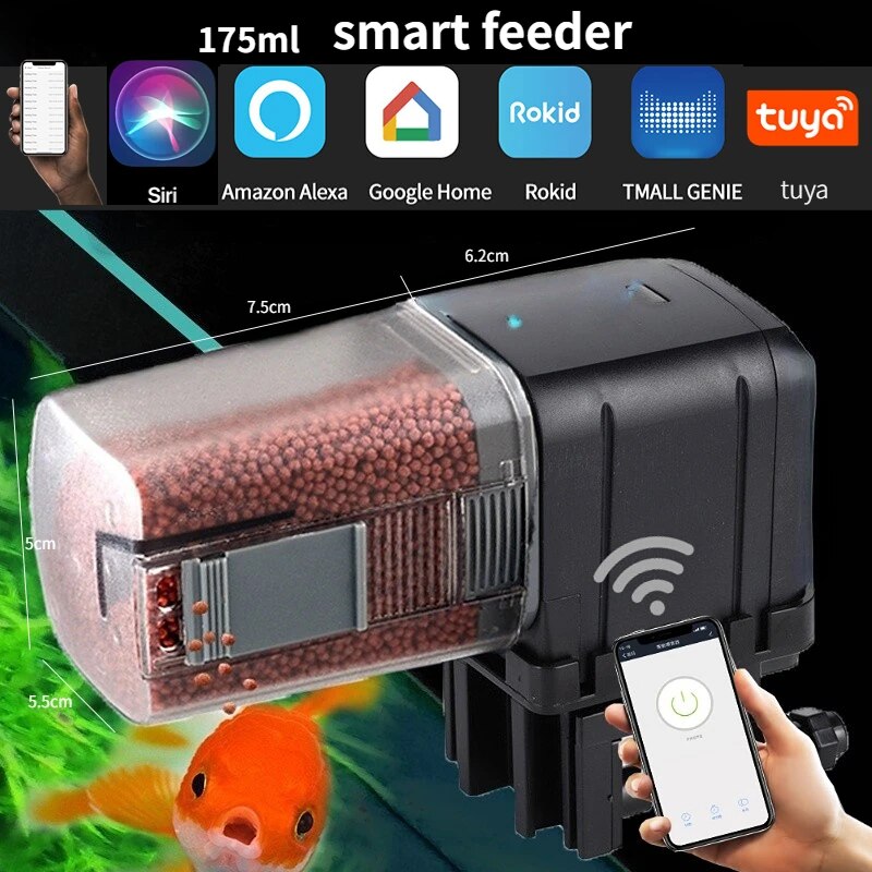 Smart Aquarium Fish Feeder: WiFi Control & Voice Activation