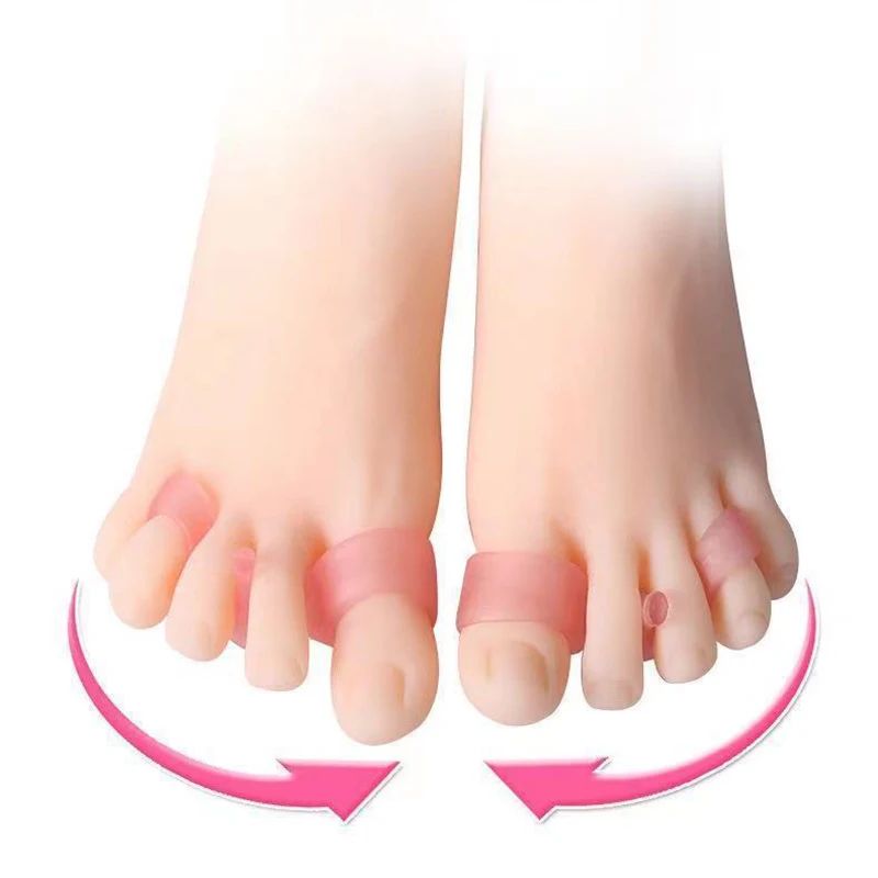 FlexAlign 2PCS Toe Separator & Foot Alignment Corrector for Comfortable Toe Stretch and Bunion Support