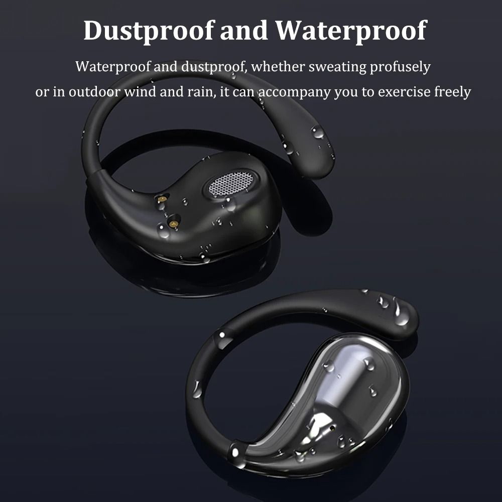Bluetooth 5.4 Ear Hook Wireless Headphones with LED Display Waterproof TWS Earbuds