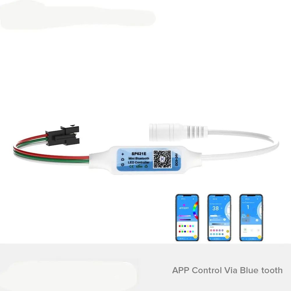 Bluetooth LED Strip Controller for WS2812/WS2811 – Mini Music Sync App Control (iOS/Android) DC5V-24V Pixel Lights