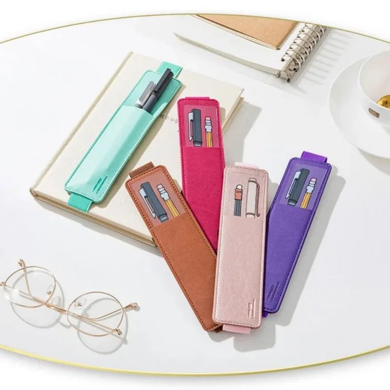 PU Leather Elastic Notebook Pen Holder Pouch – Slim Journal Pen Case