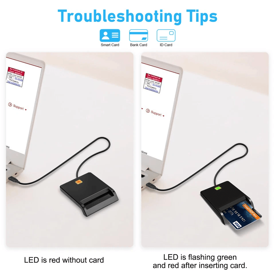 Smart Card Reader, DOD Military CAC ID Compatible with Windows & Mac OS