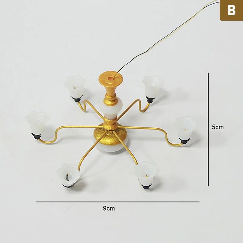 Mini LED Dollhouse Ceiling Chandelier Light
