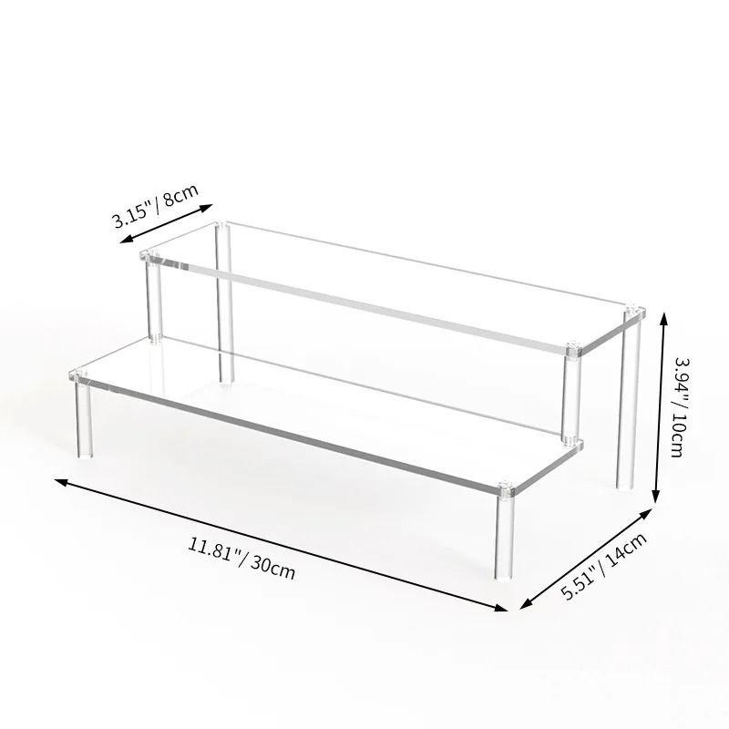 Multi Layer Acrylic Display Stand Transparent Trapezoid Shelf