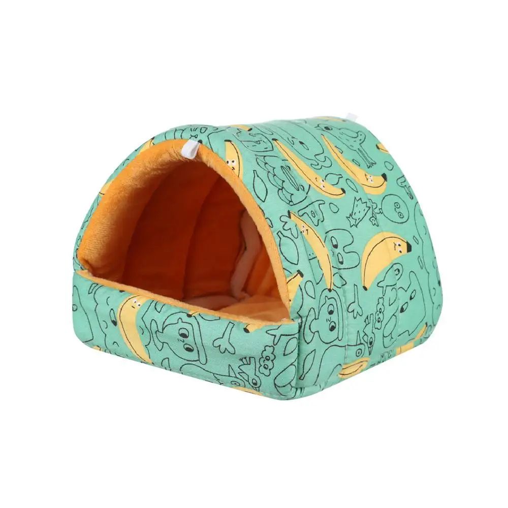 Warm Plush Small Animal Sleeping Bed | Cozy Winter Guinea Pig Nest & Hamster House | Rabbit Squirrel Snuggle Mat
