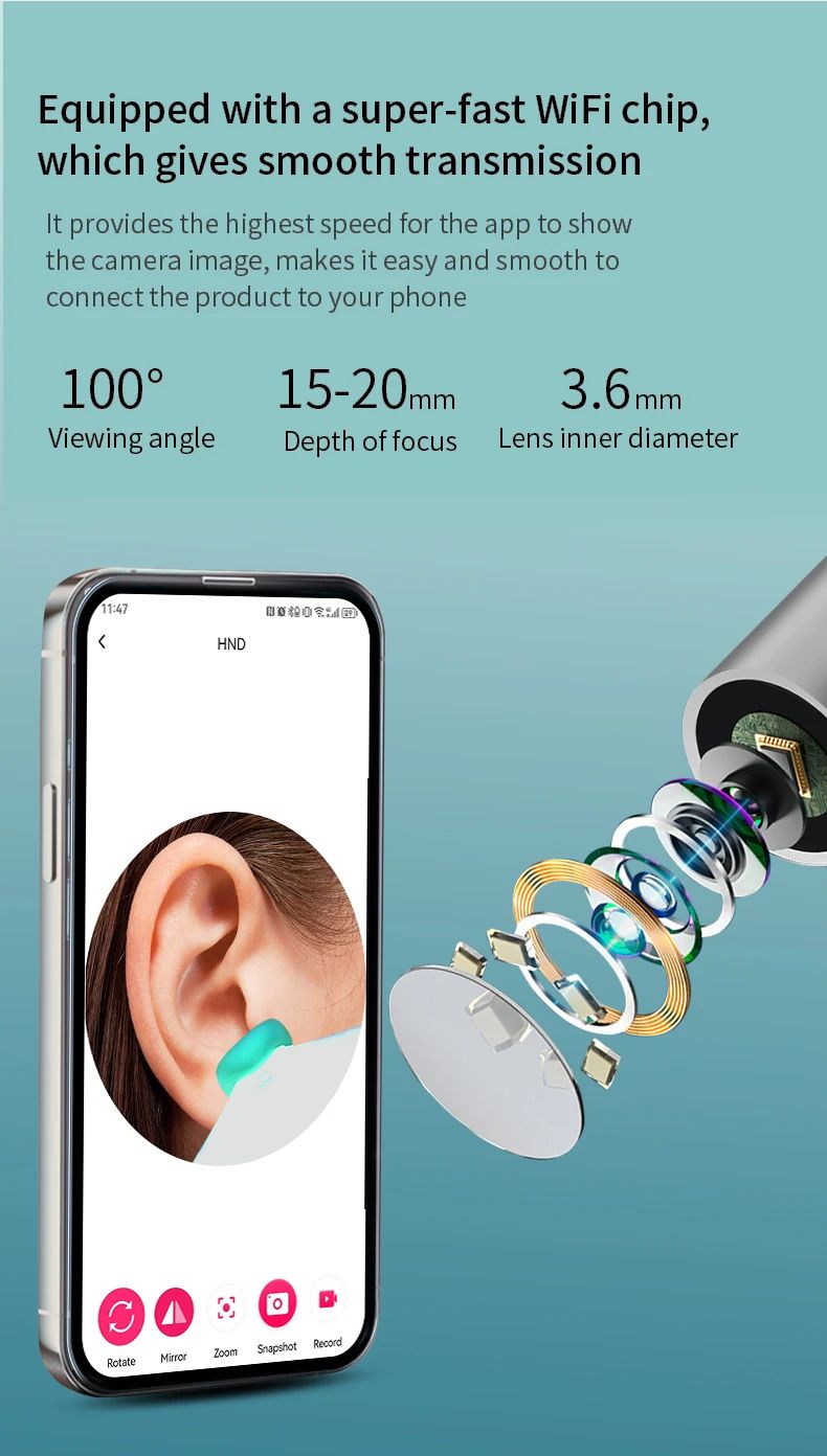 Smart Visual Ear Cleaner with Camera and 6 LED Lights Earpick