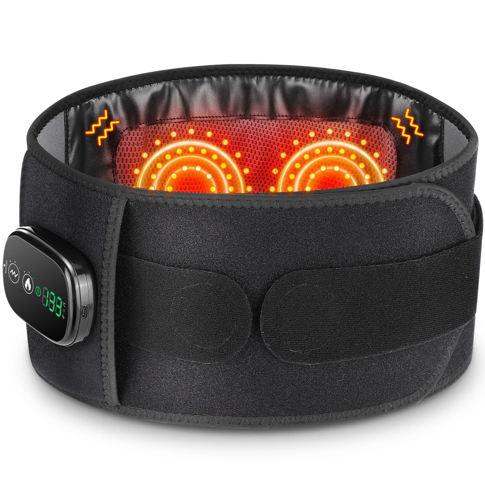 Electric Heating Waist Massager Belt with Vibration and Hot Compress