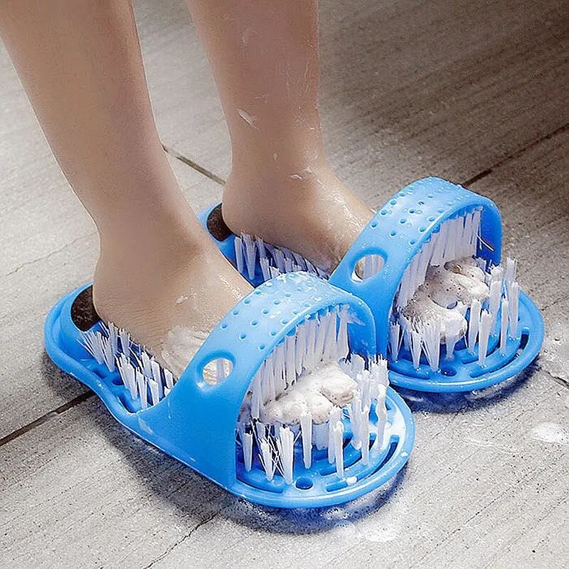 Foot Scrub Massage Slippers with Pumice Stone | Suction Cup Foot Washing Brush for Dead Skin Removal & Foot Care