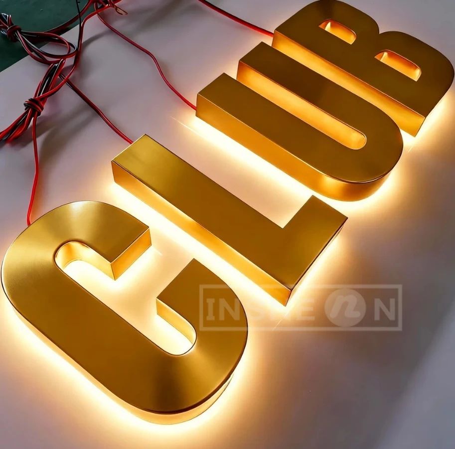 Custom LED Backlit Metal Business Sign