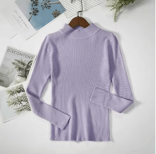 Womens Turtleneck Knit Sweater Soft Cashmere Feel Pullover for Autumn Winter