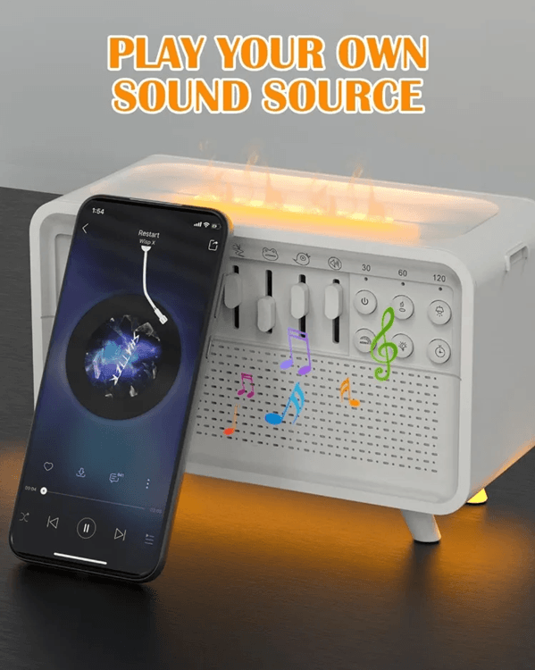 Bluetooth White Noise Machine with Aroma Diffuser Humidifier and Night Light