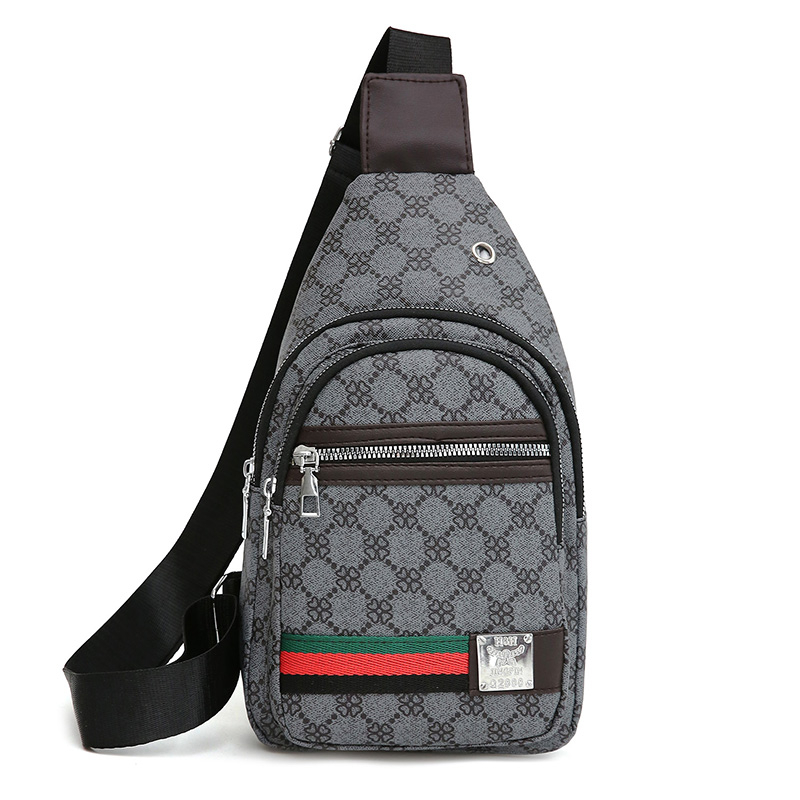 Casual Men's Crossbody Bag, Multifunction Shoulder Messenger Bag, Cloth Chest Handbag with Earphone Hole