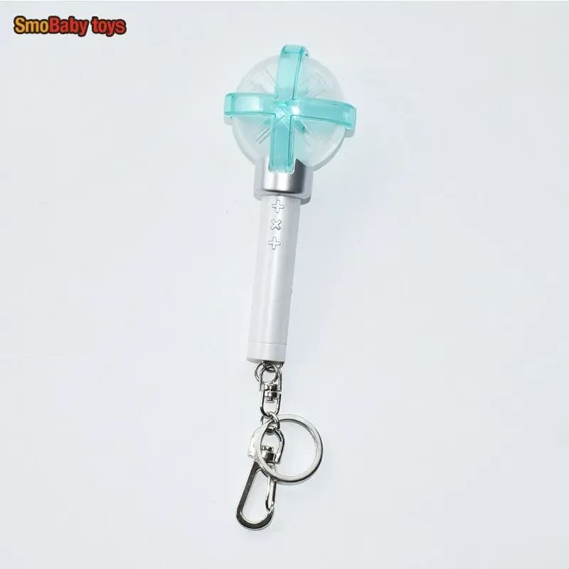 Kpop Mini Light Stick Keychain with Battery Powered Creative Light Up Keyring Gift
