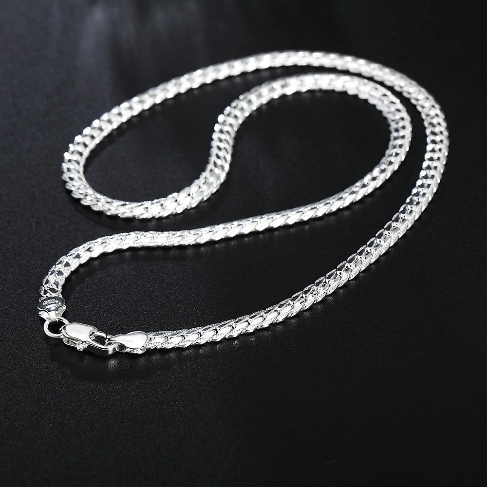 URMYLADY 925 Sterling Silver Necklace: Luxury 20-60cm Chain for Fashionable Women & Men - Elegant Wedding & Engagement J