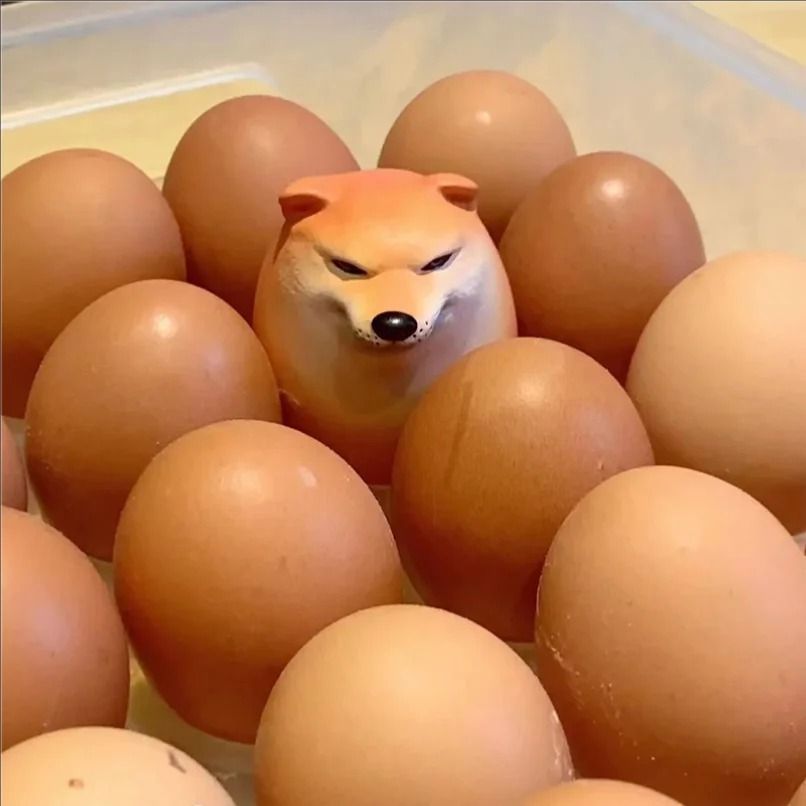 Shiba Inu Egg Desk Decor Cute Dog Figurine Novelty Ornament