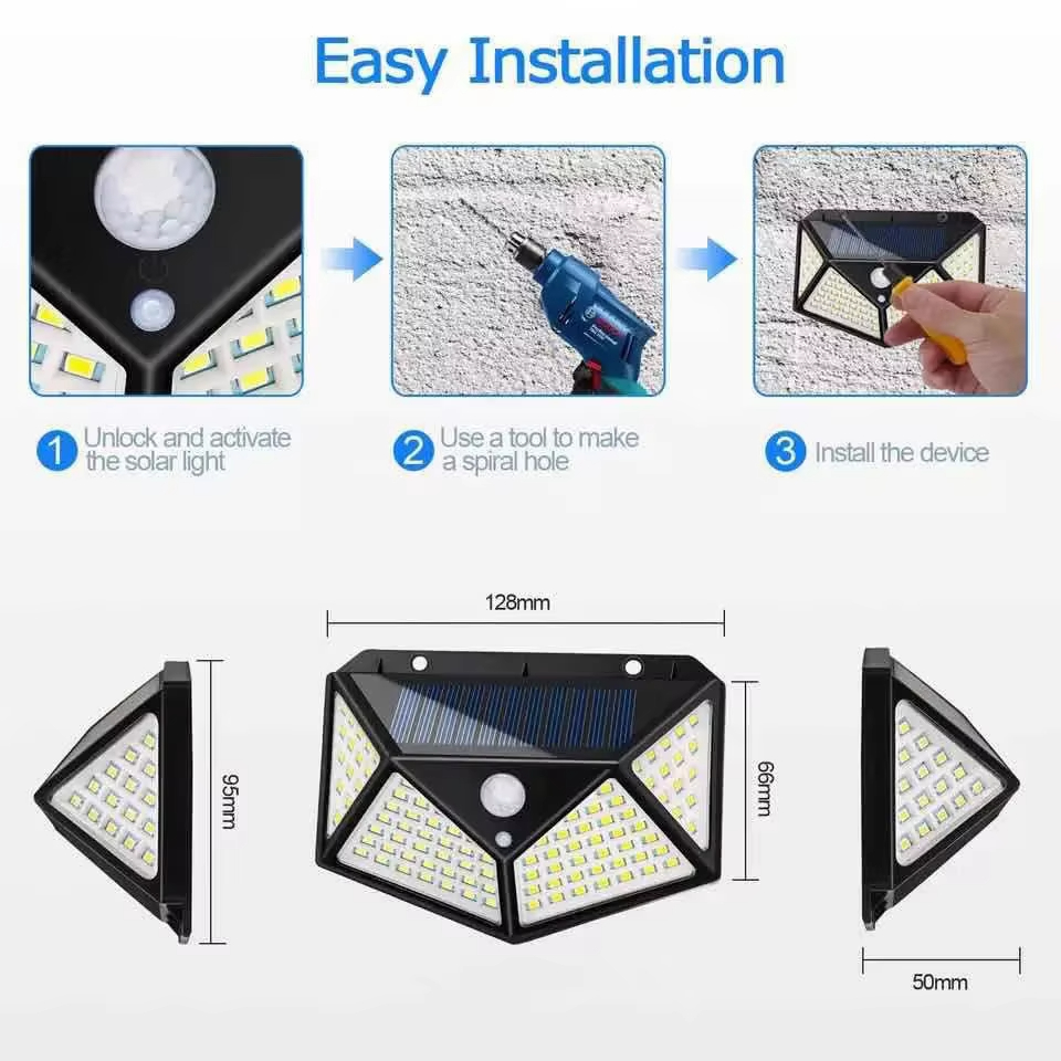 Solar Motion Sensor Garden Light Waterproof Outdoor Solar Spotlight for Security & Decor