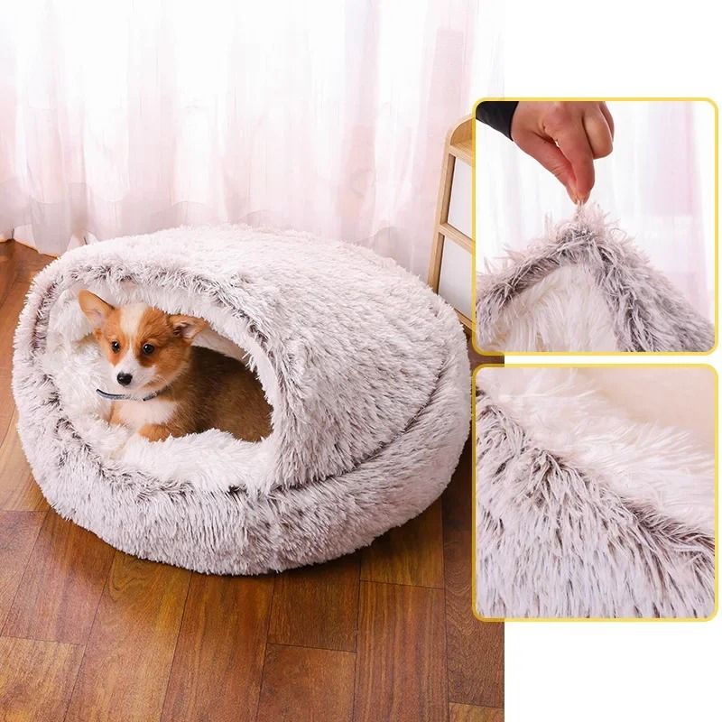 Plush Hooded Anti-Anxiety Pet Sanctuary