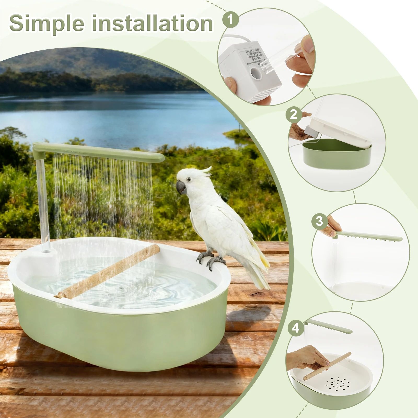 Automatic Bird Bath Fountain