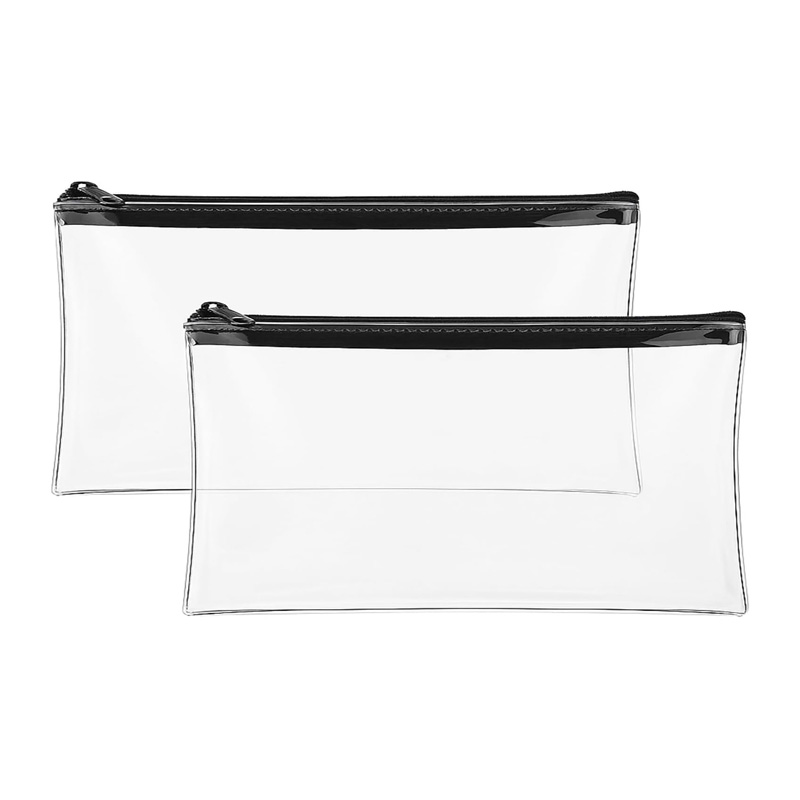 Clear Waterproof Pencil Case Set Transparent PVC Storage Pouch for Travel Makeup & Office Essentials
