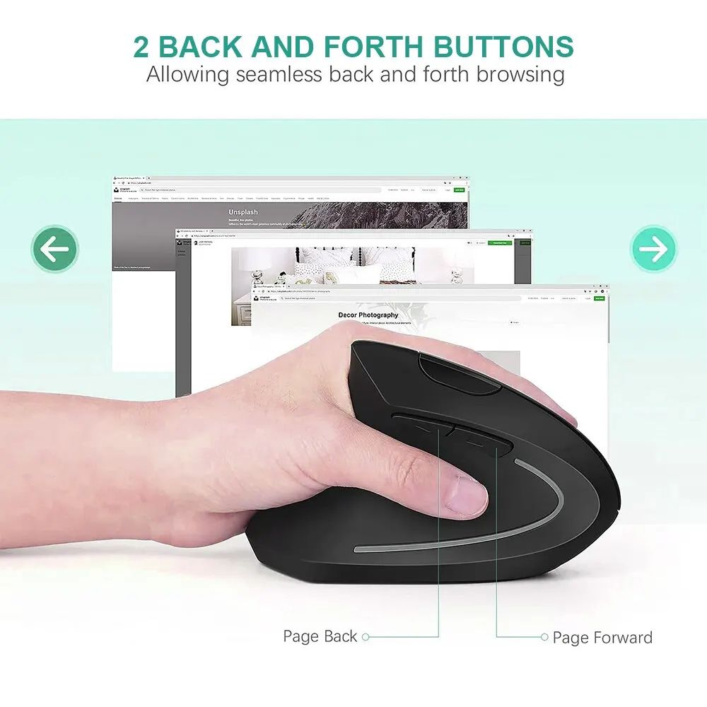 ErgoLift Wireless Vertical Mouse – Ergonomic 2.4GHz Optical Mouse with Adjustable DPI