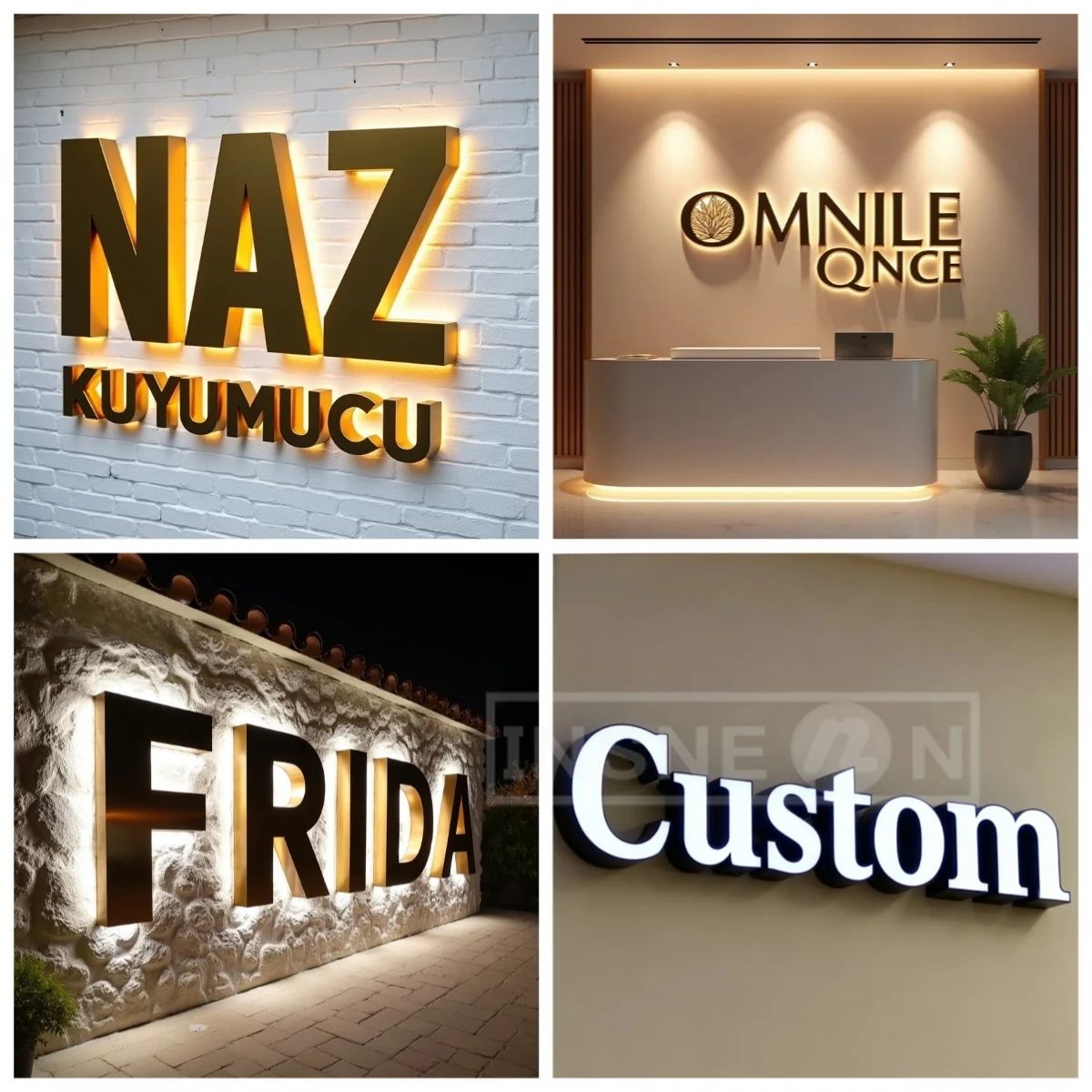 Custom LED Backlit Metal Business Sign