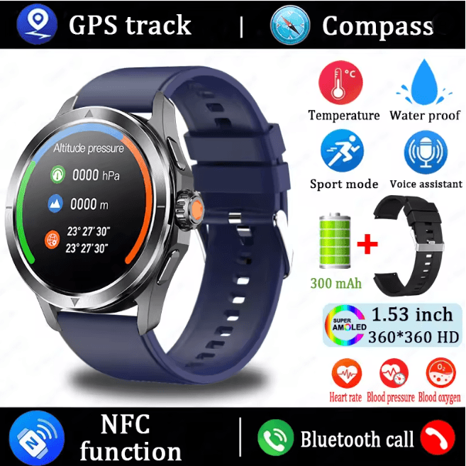 S4 Ultra GPS Smart Watch with AMOLED Display and Bluetooth Calling