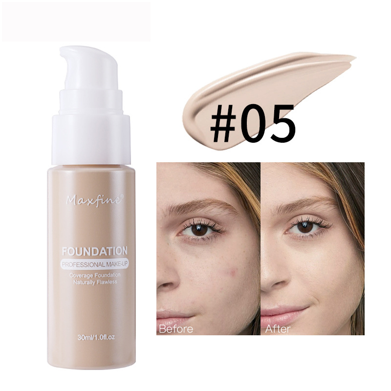 Lightweight Liquid Foundation with Full Coverage, Oil-Control, Waterproof & Sweat-Resistant Concealer