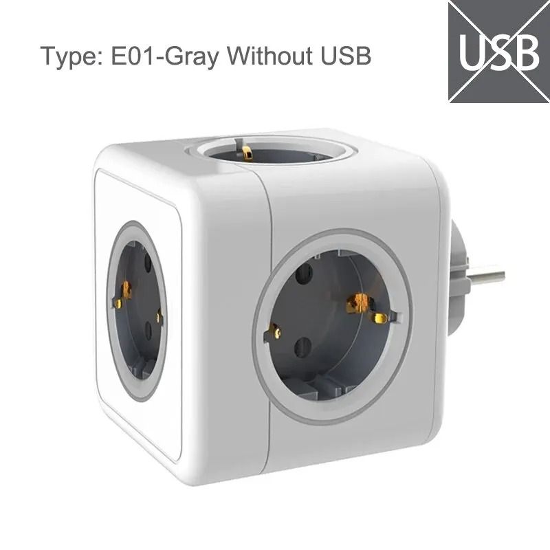 EU Power Strip Cube with 5 AC Outlets