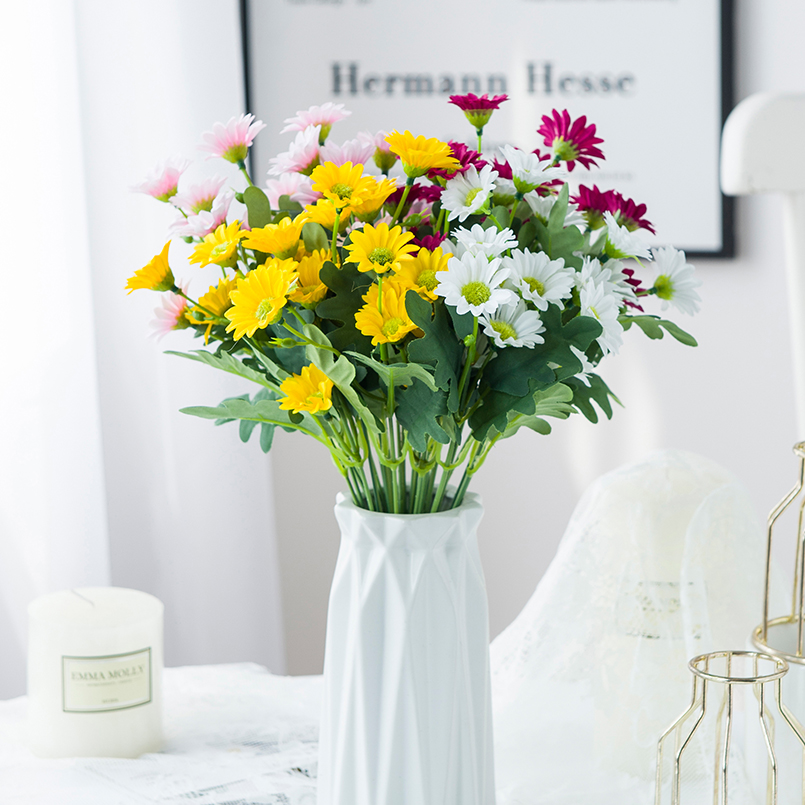 Autumn Silk Daisy Bouquet, Artificial Flower Decor for Vase, Home and Wedding Decor, Holiday Party DIY Gift