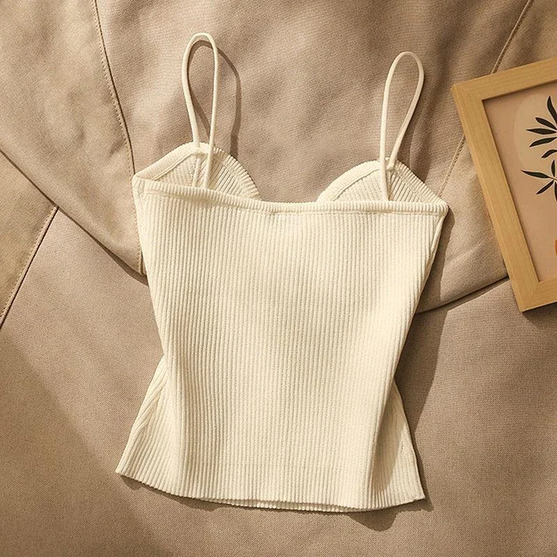 Sexy Beauty Women'S French Style Summer Cross-Knit Suspender Camisole Slim Fit T-Shirt