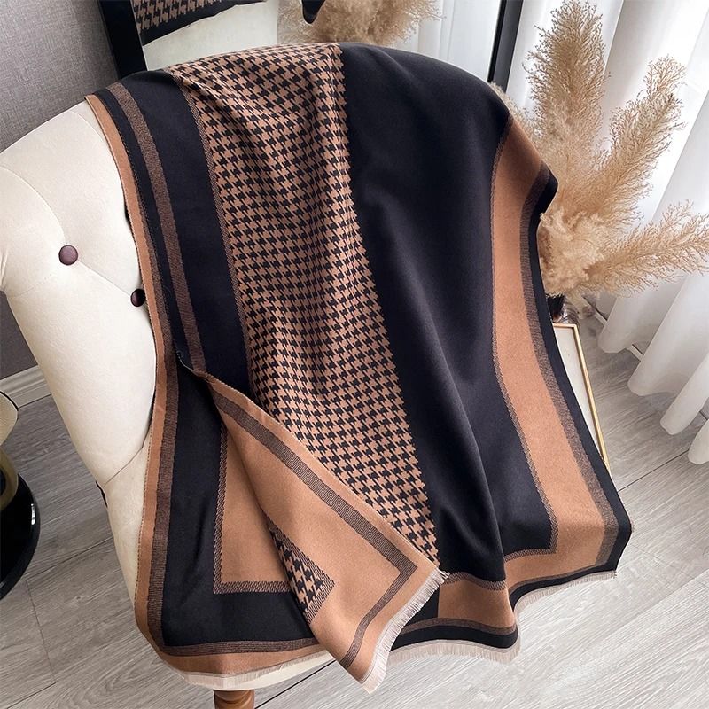 2024 Luxury Two-Sided Jacquard Pashmina | Premium Cashmere Winter Coldproof Shawl & Windproof Blanket System