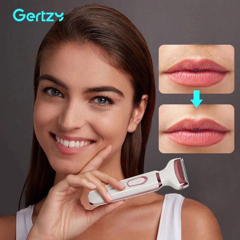 Rechargeable 4 in 1 Electric Razor for Women Face Nose Legs Underarm and Bikini Trimmer