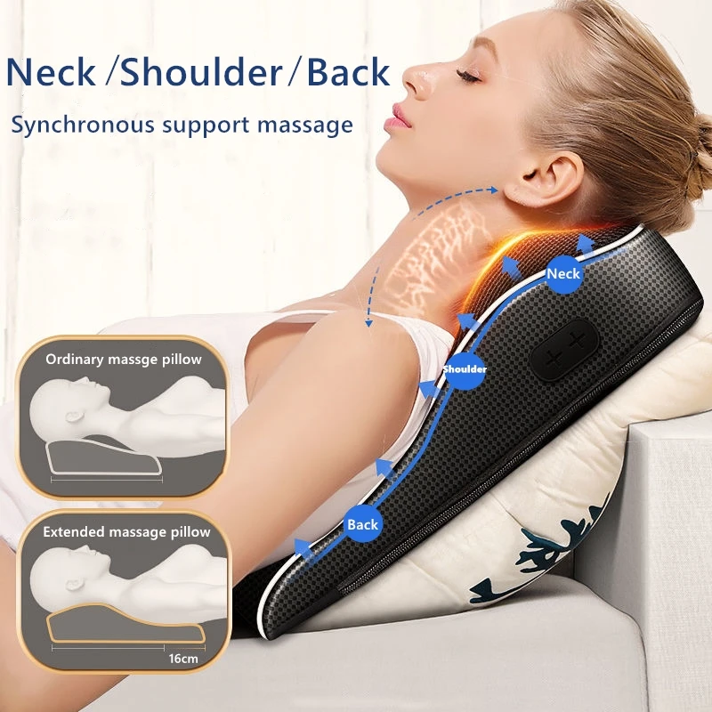 Neck and Shoulder Pain Relief Massager Pillow, Jinkairui Electric Shiatsu with Heat, Vibration, and Cervical Traction
