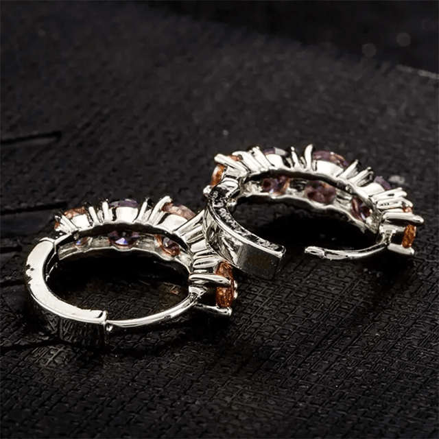 CelesteGlow Colorful CZ Hoop Earrings