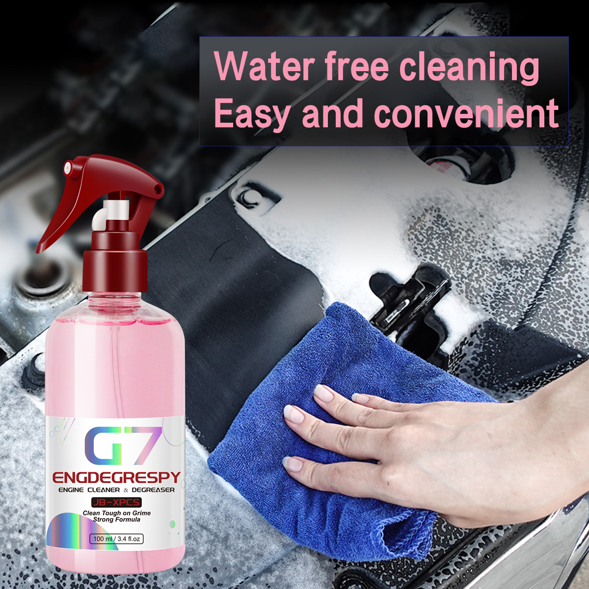 Engine Degreaser Spray Fast-Acting Car Engine Bay Cleaner for Spotless Compartment Cleaning