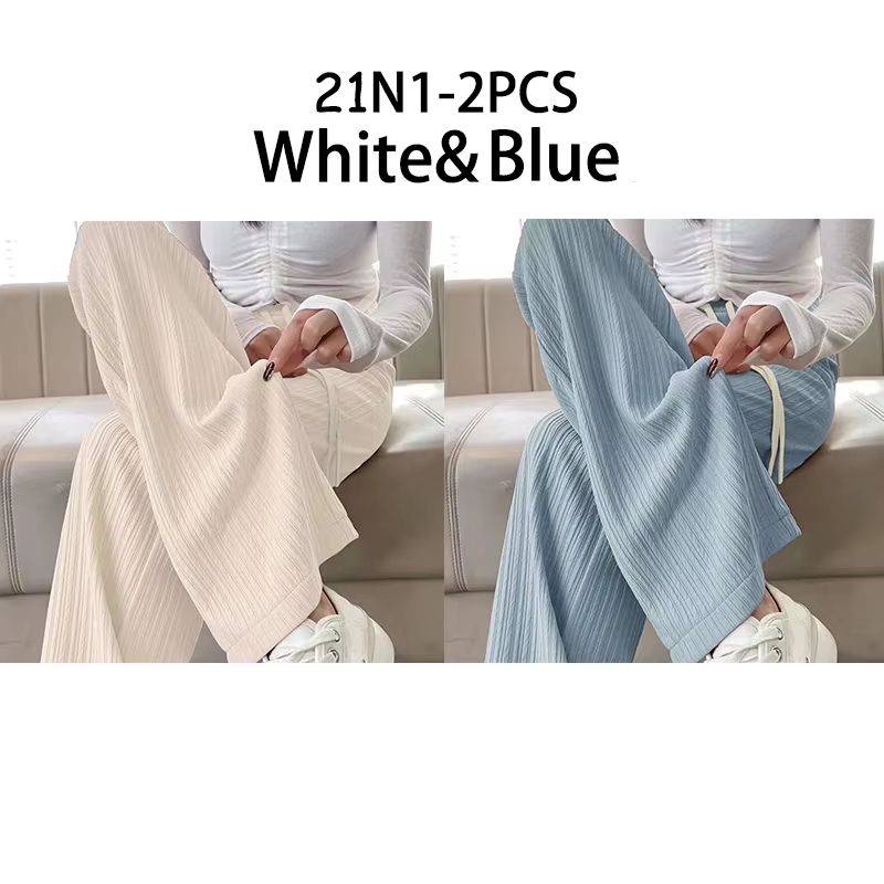 2025 High-Waist Bubble Cloud Puff Pants – Draped Wide-Leg / Narrow Straight Fit