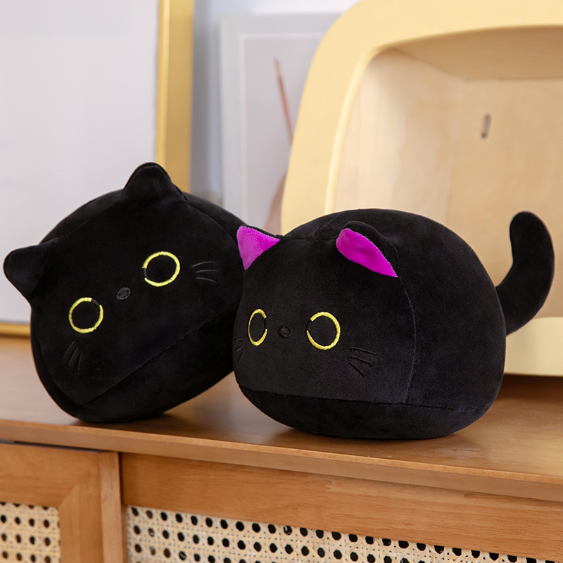 Small Cuddly Cat Plush Doll, Stuffed Round Ball Cat Plushie, Keychain Pendant Toy for Girls