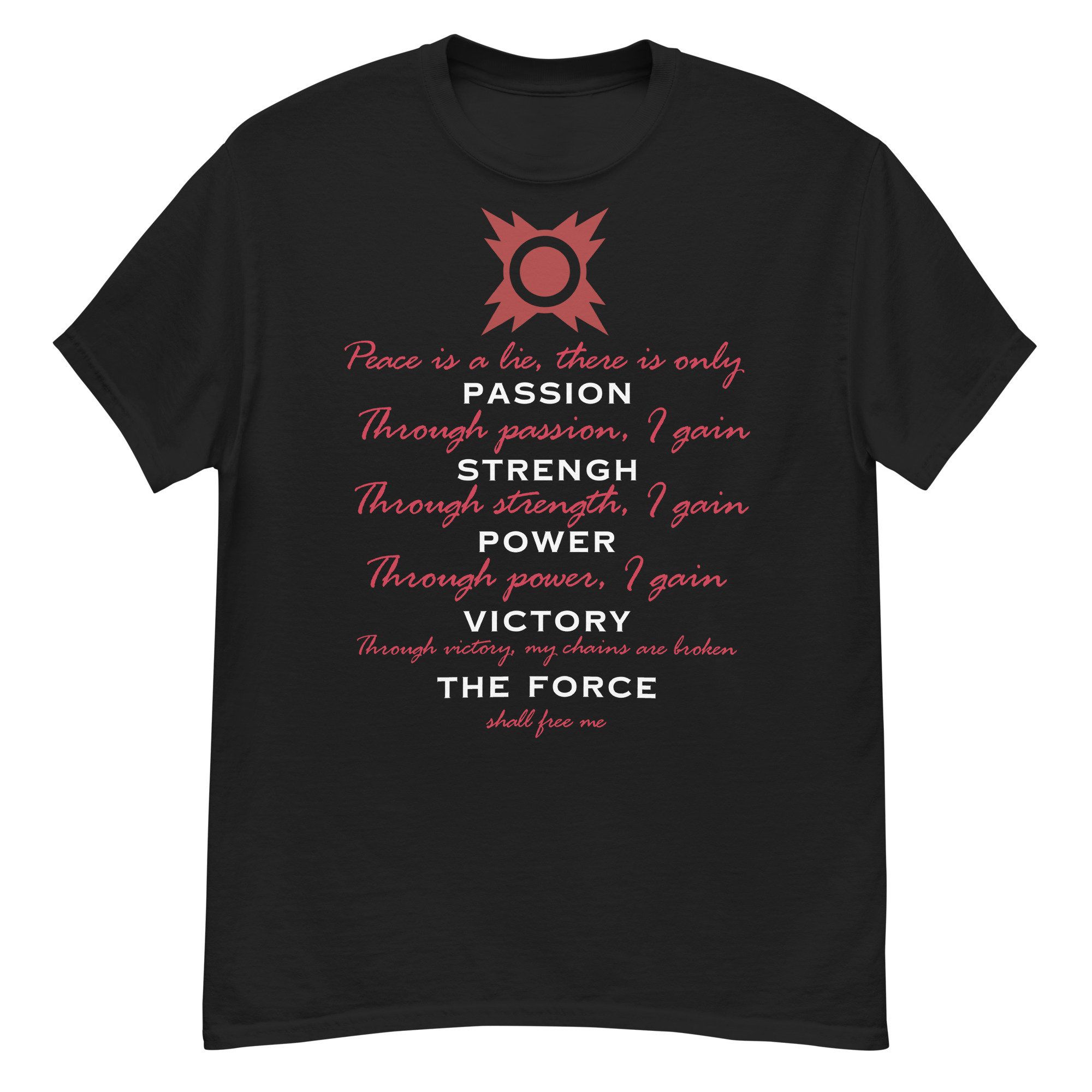 Sith Code Shirt Dark Side Quote Graphic Tee Sci Fi Inspired T-Shirt Minimalist Gamer Top
