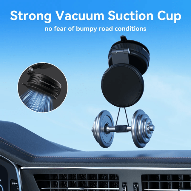 FlexView Vacuum Suction Car Phone Holder 360 Rotating Mount
