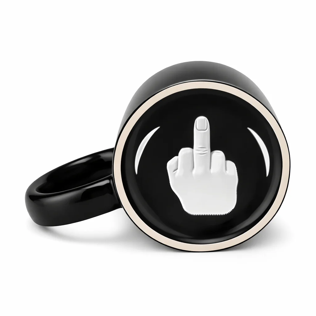 Funny Middle Finger Coffee Mug – “Have a Nice Day” Ceramic Novelty Cup