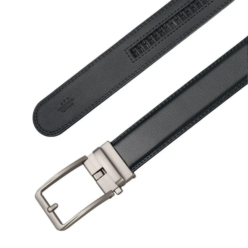 Automatic Buckle Genuine Leather Mens Waist Belt
