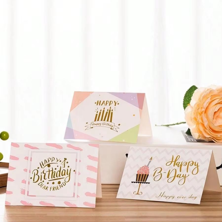 10-Piece Happy Birthday Greeting Cards (Random Styles) Folded Party Message Cards
