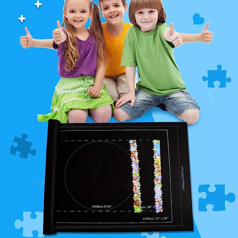 Jigsaw Puzzle Mat Roll Up for Pieces, Large Puzzles Storage Board for Adults Kids, Puzzle Saver Organizer